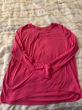 Athleta Hot Pink Long Sleeve Crewneck Top